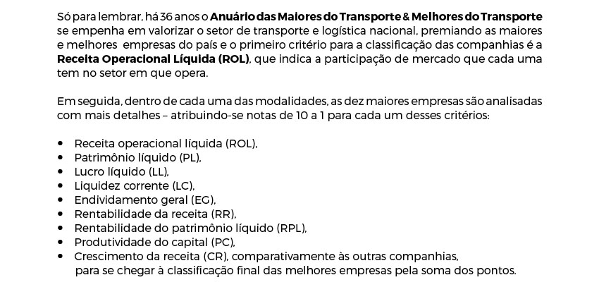 Participe da edio 2023 da premiao de Maiores do Transporte & Melhores do Transporte