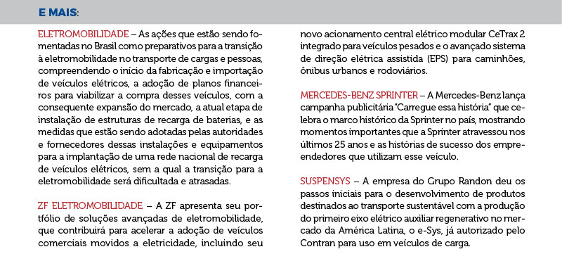 E MAIS: A transio para a eletromobilidade, os 25 anos de Sprinter no Brasil e as peas e componentes nacionais para a mobilidade eltrica